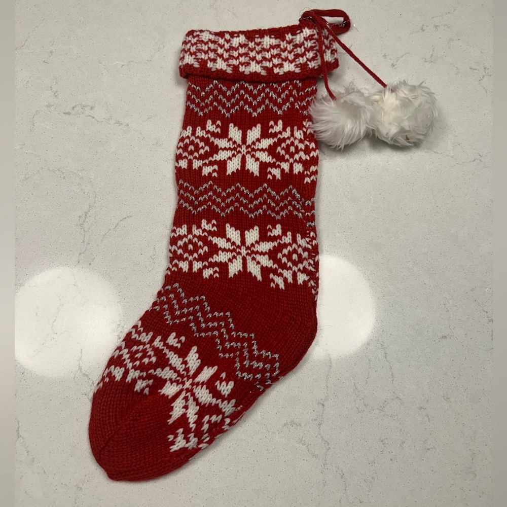 Wondershop red knit fair isle stocking